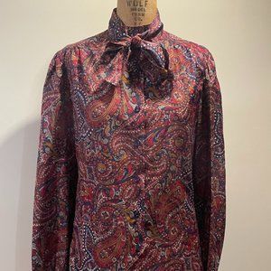 Vintage Paisley Secretary Blouse